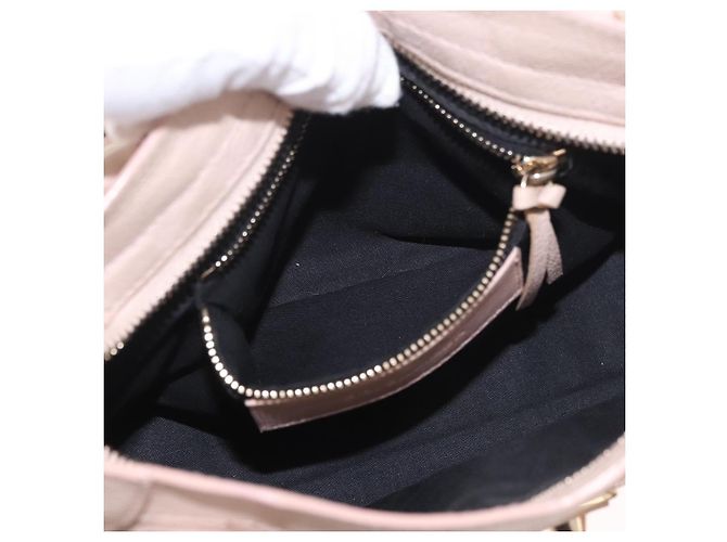 BALENCIAGA Borsa Mini City Classic Metallic Edge in pelle 2way Rosa Auth 185449V - vista 24