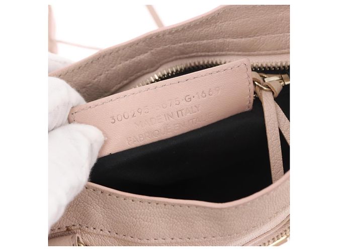 BALENCIAGA Borsa Mini City Classic Metallic Edge in pelle 2way Rosa Auth 185449V - vista 26