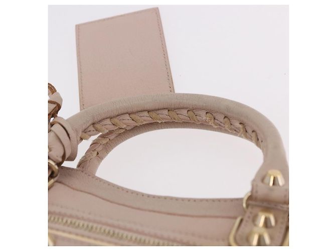 BALENCIAGA Borsa Mini City Classic Metallic Edge in pelle 2way Rosa Auth 185449V - vista 8