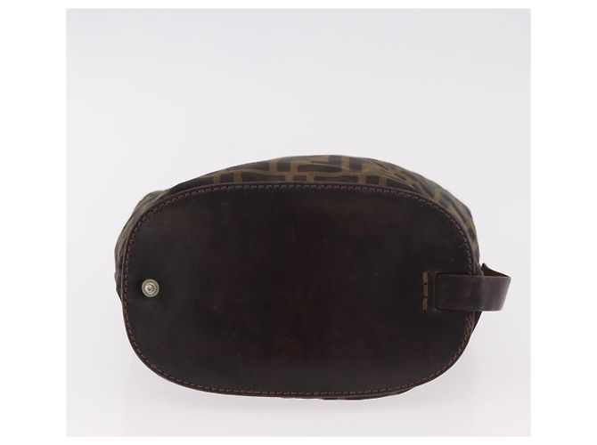Borsa a Mano FENDI Zucca Canvas Nero Marrone Auth 185654 - vista 9
