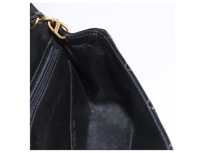 CHANEL Mini Matelasse 17 Chain Bag Pelle vernice Nero Oro CC Auth 184825V D'oro - vista 21