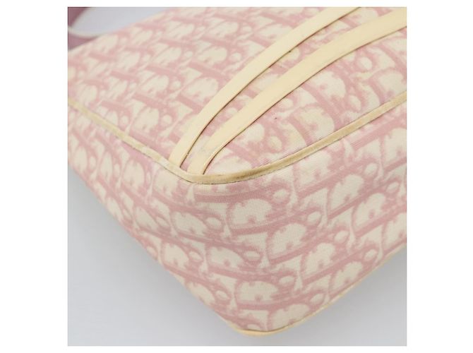 Borsa a Spalla Christian Dior Trotter Canvas PVC Rosa Argento Auth 184929 - vista 11