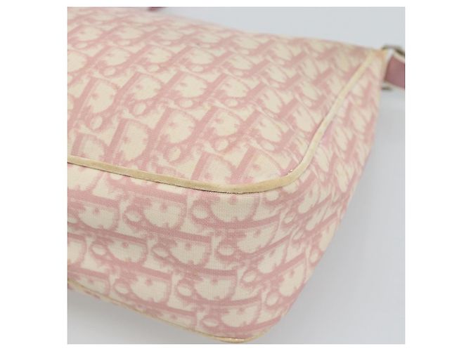 Borsa a Spalla Christian Dior Trotter Canvas PVC Rosa Argento Auth 184929 - vista 12