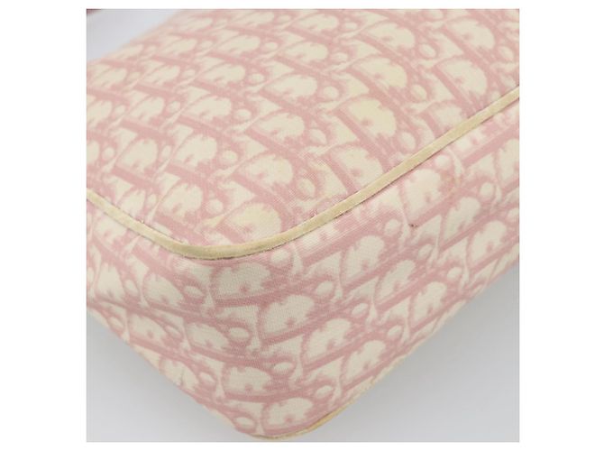 Borsa a Spalla Christian Dior Trotter Canvas PVC Rosa Argento Auth 184929 - vista 13