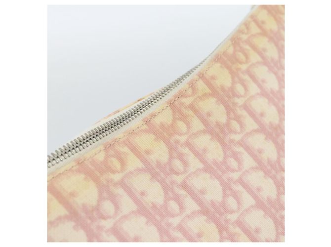 Borsa a Spalla Christian Dior Trotter Canvas PVC Rosa Argento Auth 184929 - vista 15
