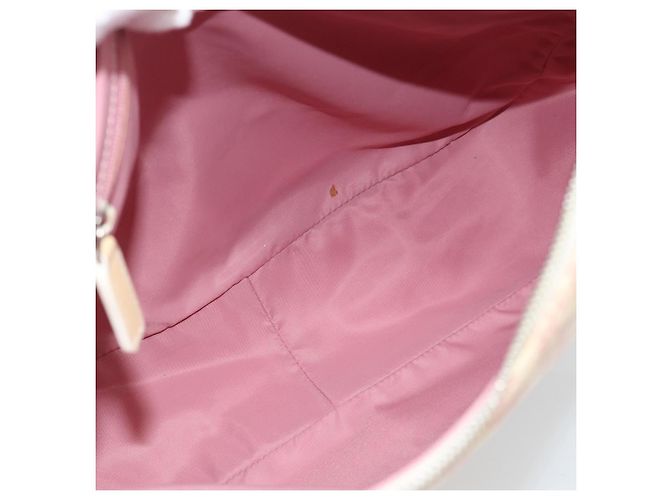 Borsa a Spalla Christian Dior Trotter Canvas PVC Rosa Argento Auth 184929 - vista 17