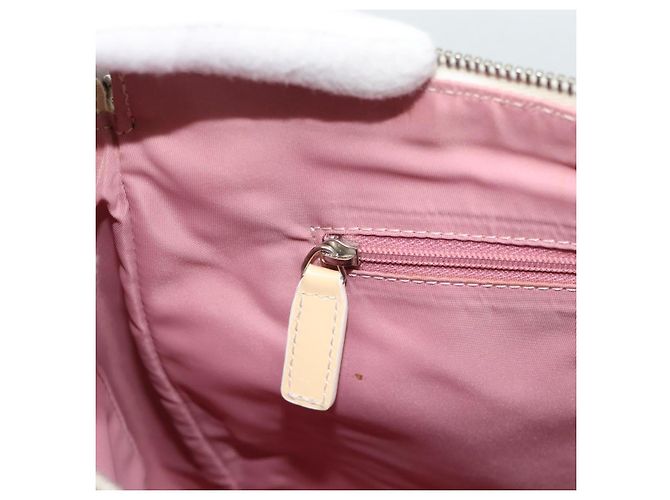 Borsa a Spalla Christian Dior Trotter Canvas PVC Rosa Argento Auth 184929 - vista 20