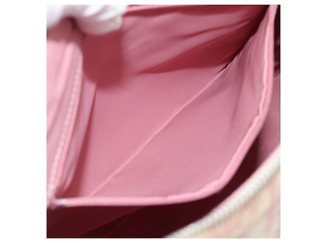 Borsa a Spalla Christian Dior Trotter Canvas PVC Rosa Argento Auth 184929 - vista 21
