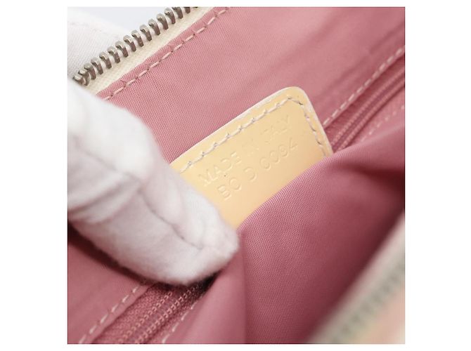 Borsa a Spalla Christian Dior Trotter Canvas PVC Rosa Argento Auth 184929 - vista 22