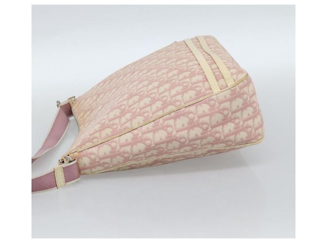 Borsa a Spalla Christian Dior Trotter Canvas PVC Rosa Argento Auth 184929 - vista 4
