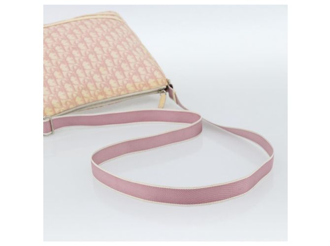 Borsa a Spalla Christian Dior Trotter Canvas PVC Rosa Argento Auth 184929 - vista 7