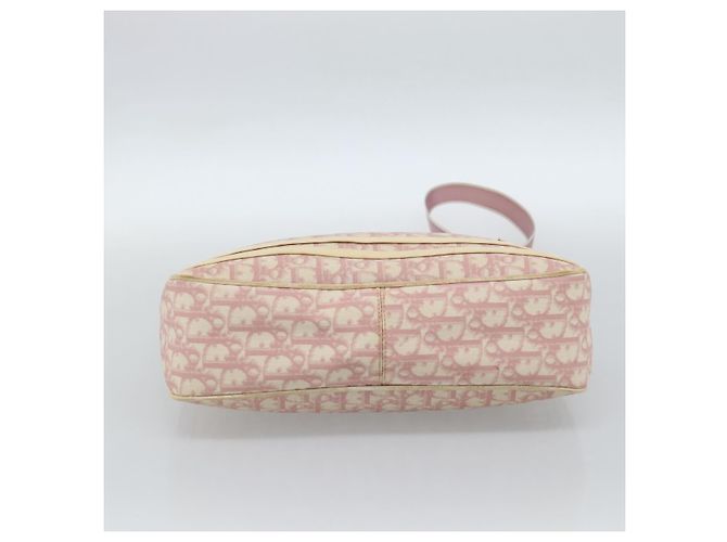 Borsa a Spalla Christian Dior Trotter Canvas PVC Rosa Argento Auth 184929 - vista 9