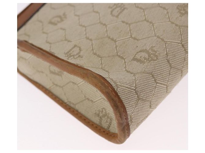Clutch Christian Dior Honeycomb Canvas PVC Beige Auth ep14816 - vista 10