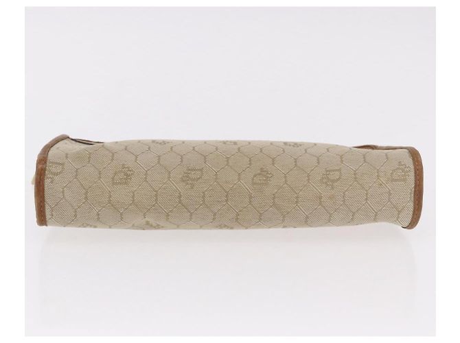 Clutch Christian Dior Honeycomb Canvas PVC Beige Auth ep14816 - vista 7