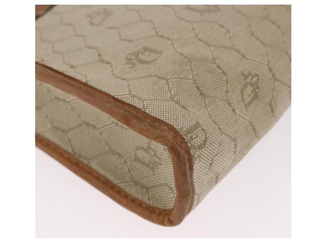 Clutch Christian Dior Honeycomb Canvas PVC Beige Auth ep14816 - vista 8