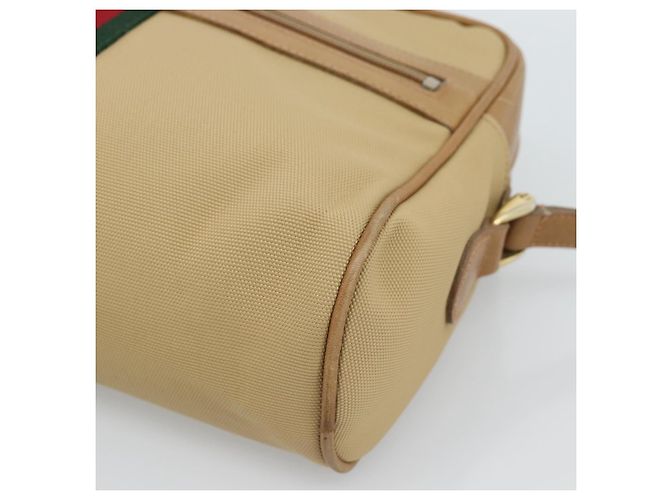 Borsa a Spalla GUCCI Web Sherry Line in Tela Beige Oro Rosso 010 378 Auth ep14843 D'oro - vista 11