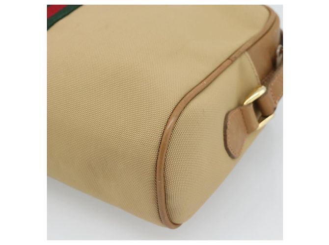 Borsa a Spalla GUCCI Web Sherry Line in Tela Beige Oro Rosso 010 378 Auth ep14843 D'oro - vista 13