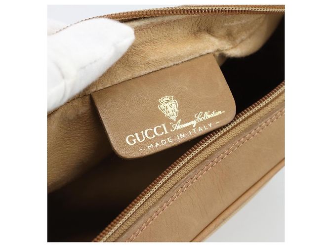 Borsa a Spalla GUCCI Web Sherry Line in Tela Beige Oro Rosso 010 378 Auth ep14843 D'oro - vista 16