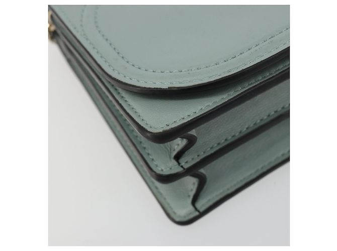 Borsa a Spalla con Catena VALENTINO in Pelle Azzurro Oro Auth bs35513 D'oro Blu chiaro - vista 12