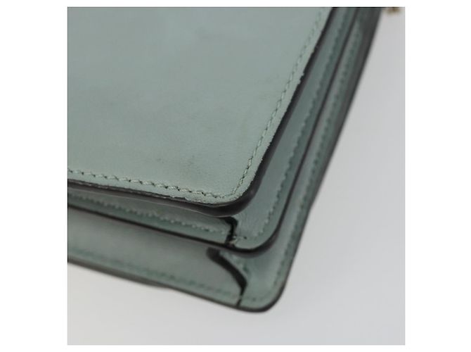 Borsa a Spalla con Catena VALENTINO in Pelle Azzurro Oro Auth bs35513 D'oro Blu chiaro - vista 13