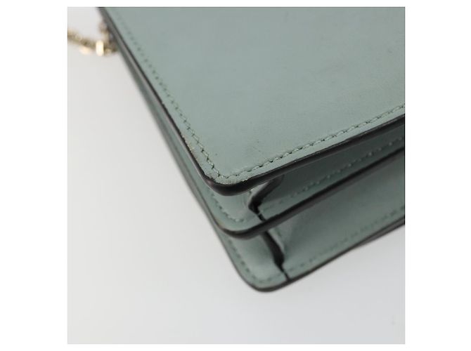 Borsa a Spalla con Catena VALENTINO in Pelle Azzurro Oro Auth bs35513 D'oro Blu chiaro - vista 14