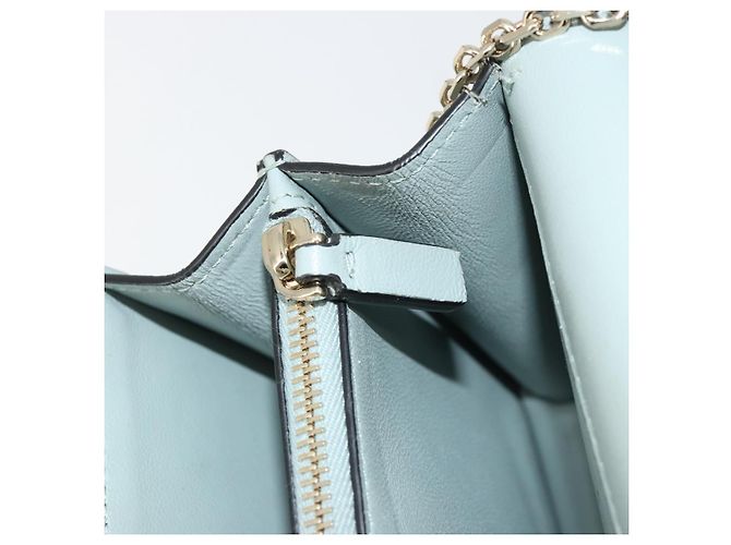 Borsa a Spalla con Catena VALENTINO in Pelle Azzurro Oro Auth bs35513 D'oro Blu chiaro - vista 19