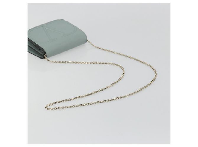 Borsa a Spalla con Catena VALENTINO in Pelle Azzurro Oro Auth bs35513 D'oro Blu chiaro - vista 8