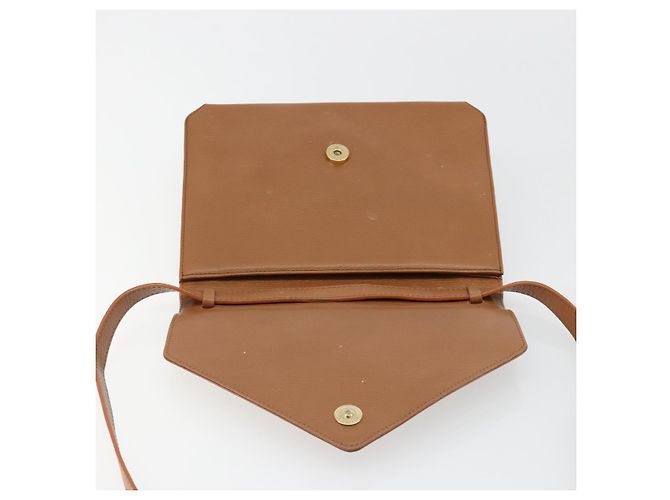Borsa a Spalla SAINT LAURENT in Pelle Marrone Oro Auth bs35517 D'oro - vista 15