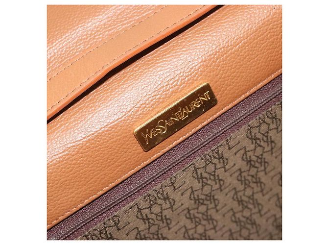 Borsa a Spalla SAINT LAURENT in Pelle Marrone Oro Auth bs35517 D'oro - vista 16