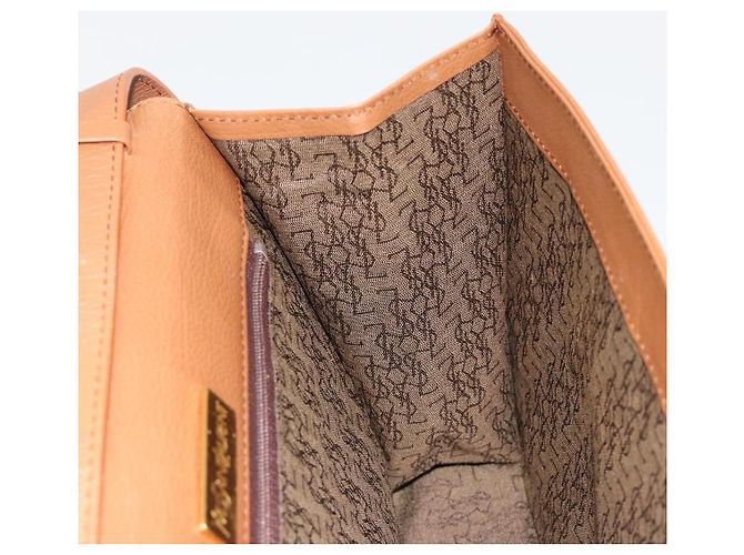 Borsa a Spalla SAINT LAURENT in Pelle Marrone Oro Auth bs35517 D'oro - vista 18