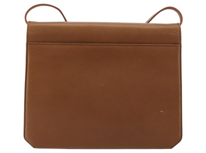 Borsa a Spalla SAINT LAURENT in Pelle Marrone Oro Auth bs35517 D'oro - vista 3
