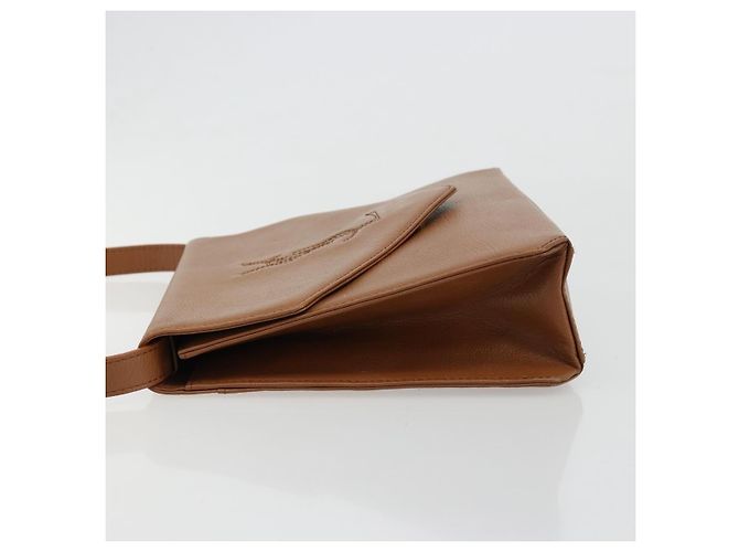Borsa a Spalla SAINT LAURENT in Pelle Marrone Oro Auth bs35517 D'oro - vista 5