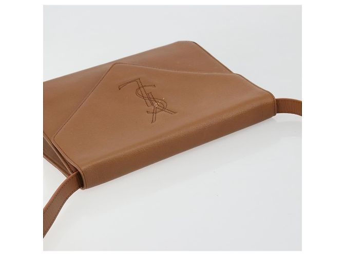 Borsa a Spalla SAINT LAURENT in Pelle Marrone Oro Auth bs35517 D'oro - vista 6