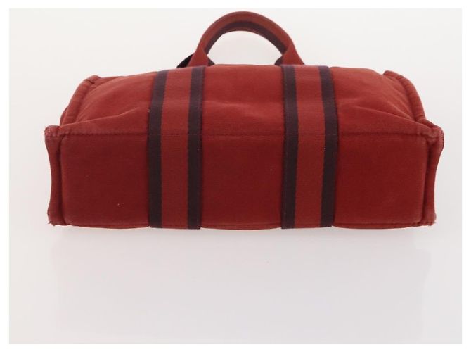 Hermès HERMES Fourre Tout Borsa in Cotone 5 Set Rosso Grigio Nero Auth ti3989 Marrone - vista 25