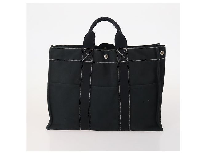 Hermès HERMES Fourre Tout Borsa in Cotone 5 Set Rosso Grigio Nero Auth ti3989 Marrone - vista 3