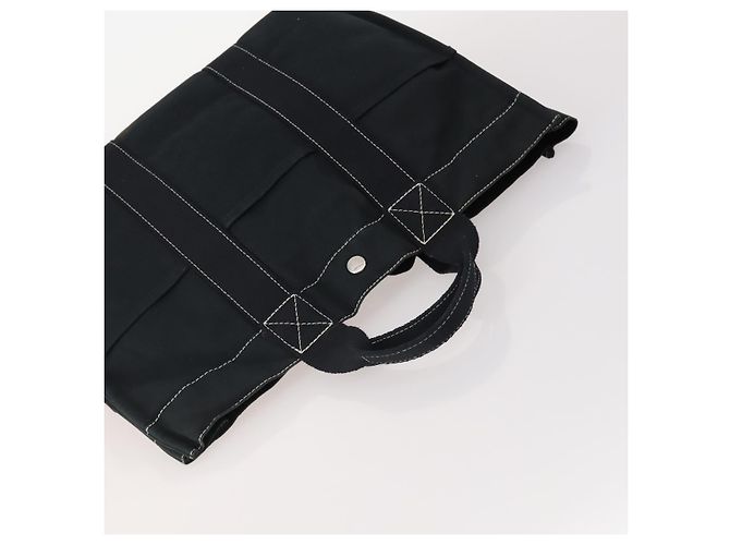 Hermès HERMES Fourre Tout Borsa in Cotone 5 Set Rosso Grigio Nero Auth ti3989 Marrone - vista 4