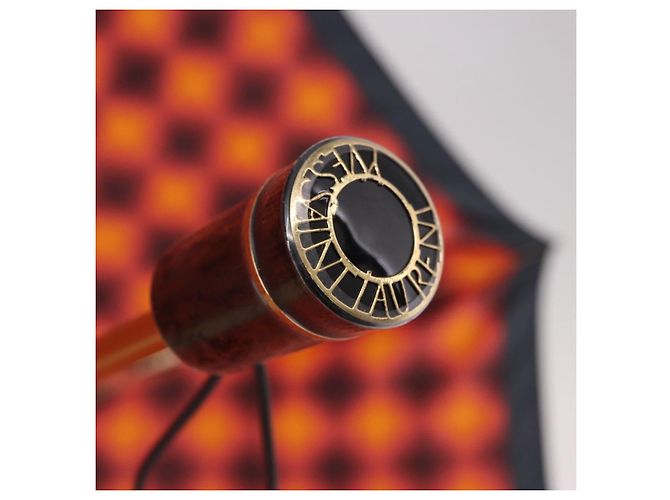 Faltbarer Regenschirm SAINT LAURENT Polyester Rot Gold Auth 184398M Golden - Ansicht 10