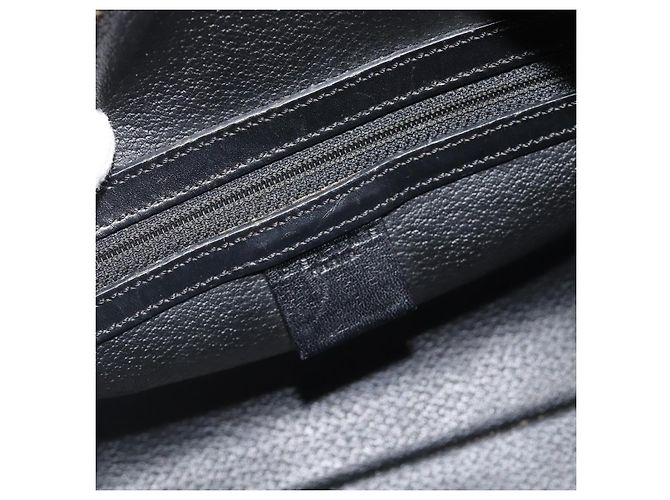 Céline Borsa a Mano CELINE Macadam Canvas PVC Pelle Nera Oro Auth ka4663A Nero D'oro - vista 15