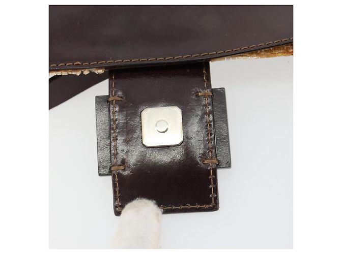 FENDI Mamma Baguette Schultertasche Perlen Elfenbein Silber Authentisch 185413V Roh - Ansicht 20