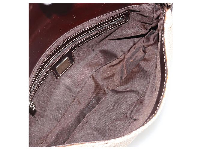 FENDI Mamma Baguette Schultertasche Perlen Elfenbein Silber Authentisch 185413V Roh - Ansicht 23