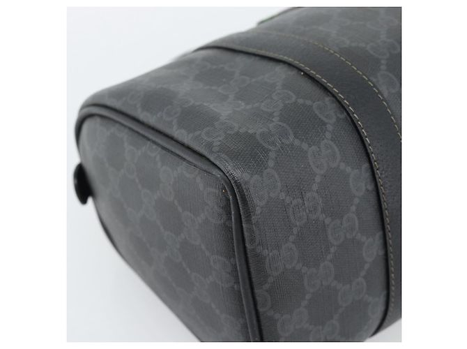 Borsa Boston GUCCI GG Supreme Web Sherry Line PVC Nero Oro 40 02 006 Auth 185482 D'oro - vista 11