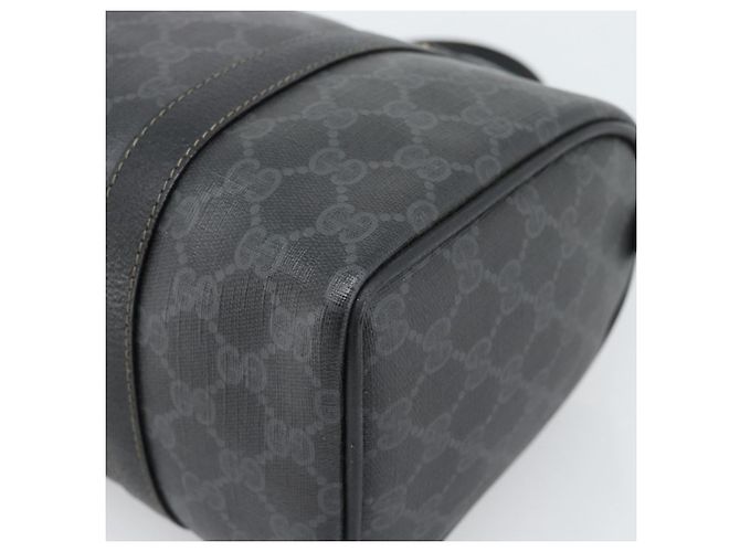 Borsa Boston GUCCI GG Supreme Web Sherry Line PVC Nero Oro 40 02 006 Auth 185482 D'oro - vista 12