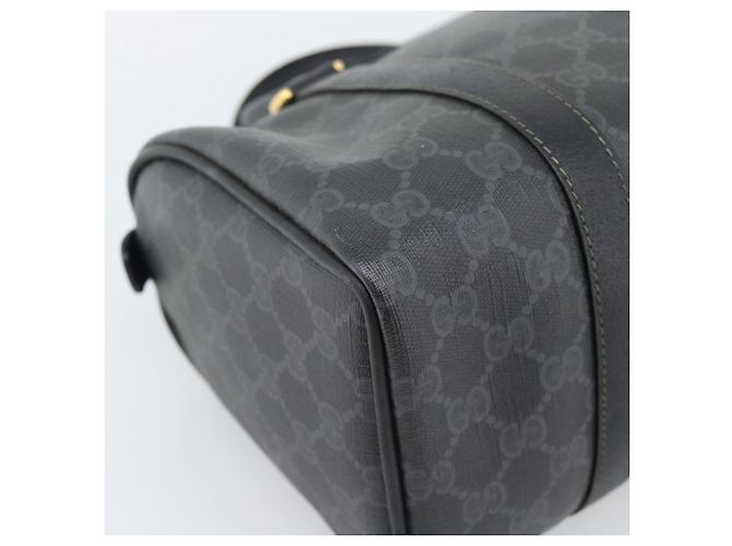 Borsa Boston GUCCI GG Supreme Web Sherry Line PVC Nero Oro 40 02 006 Auth 185482 D'oro - vista 13