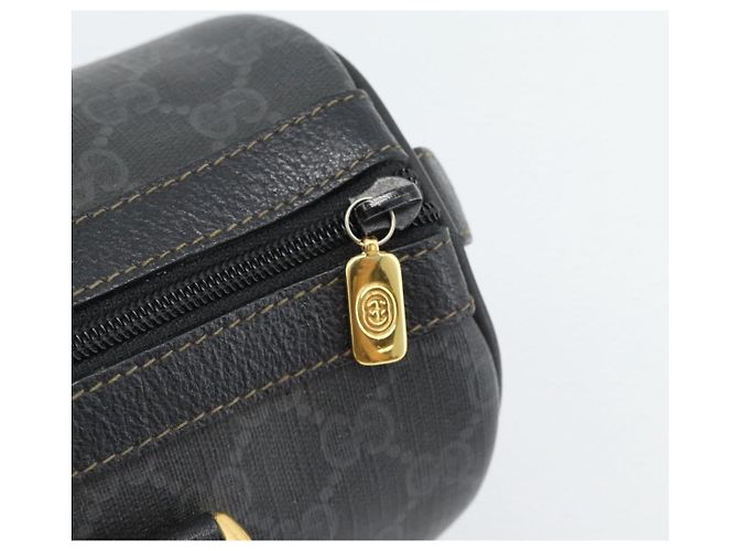 Borsa Boston GUCCI GG Supreme Web Sherry Line PVC Nero Oro 40 02 006 Auth 185482 D'oro - vista 14