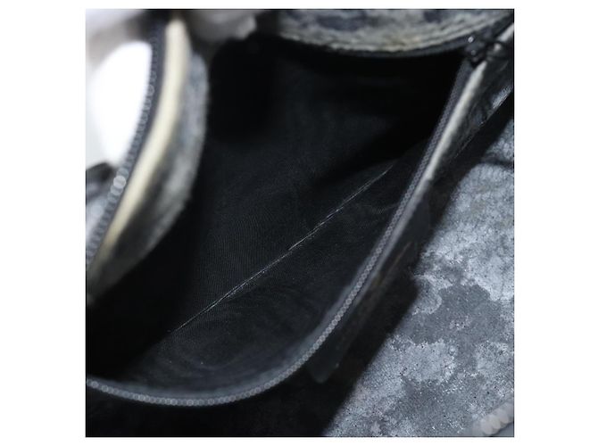 Borsa Boston GUCCI GG Supreme Web Sherry Line PVC Nero Oro 40 02 006 Auth 185482 D'oro - vista 20