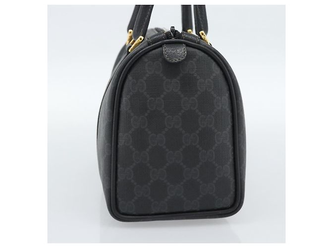 Borsa Boston GUCCI GG Supreme Web Sherry Line PVC Nero Oro 40 02 006 Auth 185482 D'oro - vista 4