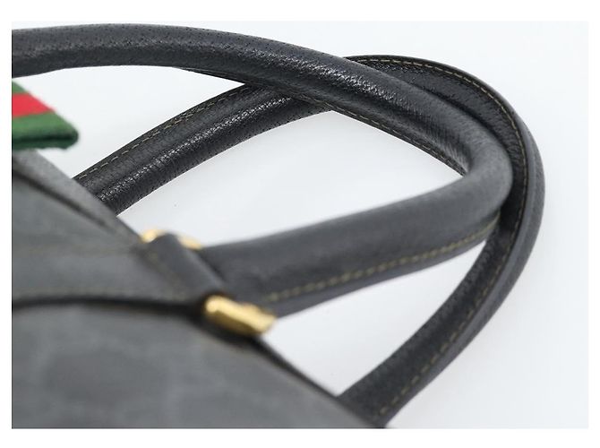 Borsa Boston GUCCI GG Supreme Web Sherry Line PVC Nero Oro 40 02 006 Auth 185482 D'oro - vista 8