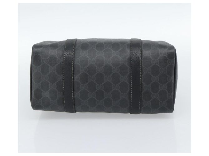 Borsa Boston GUCCI GG Supreme Web Sherry Line PVC Nero Oro 40 02 006 Auth 185482 D'oro - vista 9