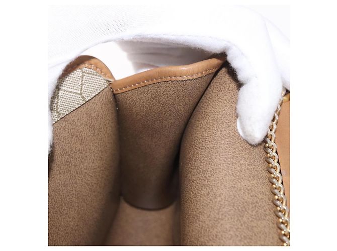 Borsa a tracolla con catena Christian Dior Honeycomb Canvas PVC Pelle Beige Oro Auth BA13330 D'oro - vista 19