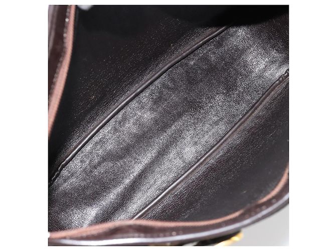 Borsa a Spalla Christian Dior Trotter Canvas Marrone Oro Auth bs35501 D'oro - vista 17